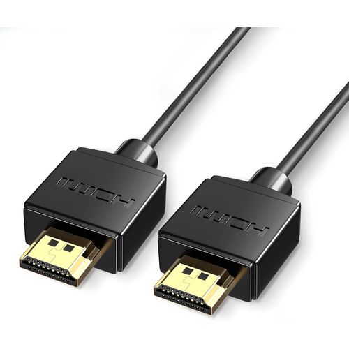 Câble HDMI 4K ultra-fin 2m - Support 4K@30Hz/HDR - Compatible consoles, Blu-ray et PC - Retour audio ARC - JACK DANIELS
