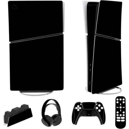 Autocollant Protection Pour Ps5 Slim Console Accessoires,Sticker Skin Pour Ps5 Manette & Télécommande & Casque & Station De Charge,Digital Edition-Noir[Yin4182604]