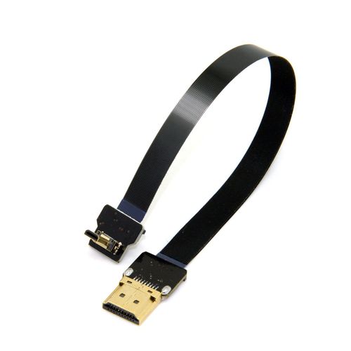 Extension Micro HDMI mâle 50cm - Angle 90° vers le bas - Câble plat FPC pour drones - JACK DANIELS