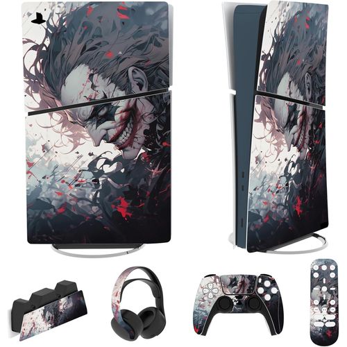 Autocollant Protection Pour Ps5 Slim Console Accessoires,Sticker Skin Pour Ps5 Manette & Télécommande & Casque & Station De Charge,Digital Edition-Clown Tueur[Yin4182632]