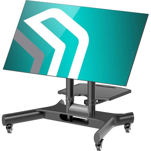 Support Tv Roulettes Pour 32-70 Pouces Tv, Meuble Tv Sur Roulettes Poids De 45 Kg - Pied Tv Roulette Vesa 100X100 - Vesa 600X400/Chariot Support Tv Inclinable Hauteur Réglable Ts13[YIN4182466]