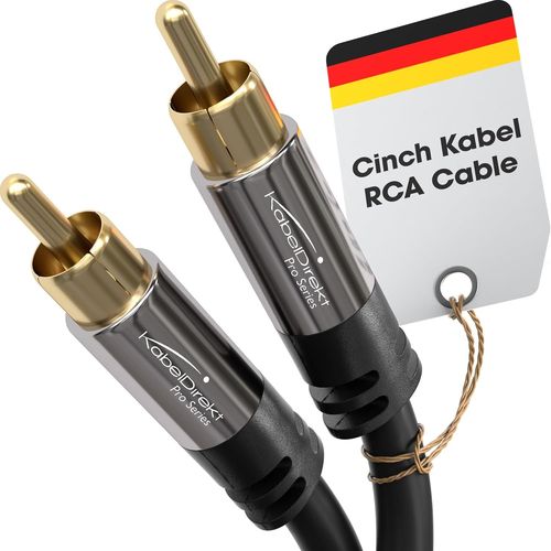 Câble RCA 1,5m premium - Connecteurs plaqués or - Qualité son optimale pour chaînes hi-fi - JACK DANIELS