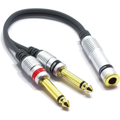Adaptateur Jack 6,35 Stéréo Femelle Vers 2X Jack 6,35Mm Mono Ts Mâle Splitter Câble Distributeur Y 6,3Mm 15Cm[YIN4181197]