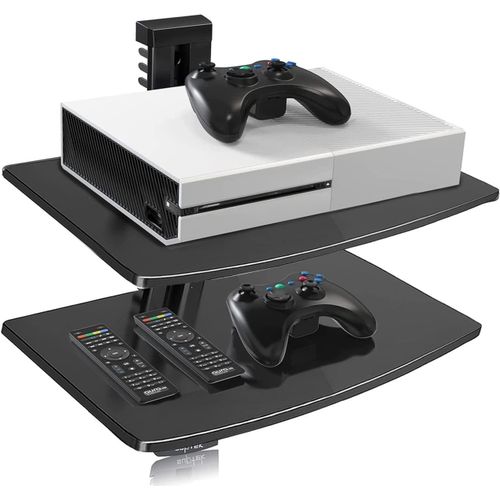 2 Flottantes Étagères Pour Lecteurs Dvd/Boîtes De Câble/Consoles De Jeux/Accessoires De Télévision Cs202, Noir[Yin4180373]