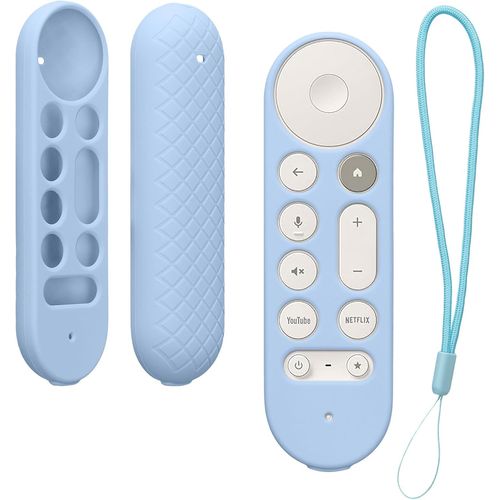 Étui Compatible Avec Google Tv Streamer 4K Coque - Coque Télécommande Tv En Silicone - Bleu Clair[YIN4181252]