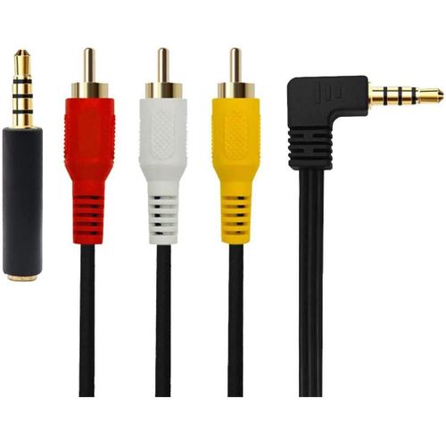 Câble auxiliaire 3,5 mm vers 3 RCA ¿ Transmission audio stéréo et vidéo ¿ Longueur 1,5 m - JACK DANIELS