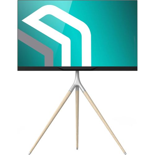 Support Trépied Tv Bois Intérieur Pour 32"" - 65"" Tv, Pied Tv Universel Poids De 35 Kg - Support Tv Sur Pied Hauteur Réglable Vesa 100X100 - Vesa 400X400/Trépied Tv Pivotant Ts1220-[YIN4180686]