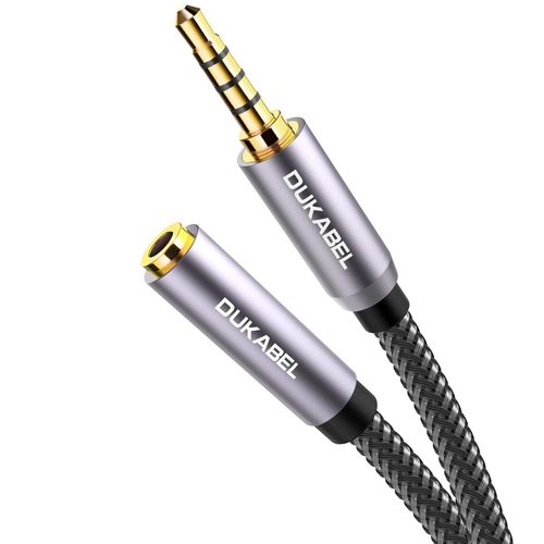 Headset Extension 4 Pôles Trrs Nylon 3,5 Mm Câble D'Extension Audio Stéréo (Mâle À Femelle) Câble Adaptateur Jack Pour Microphone Lavalier Avec Contacts Plaqués Or - 2.4 M[YIN4181883]