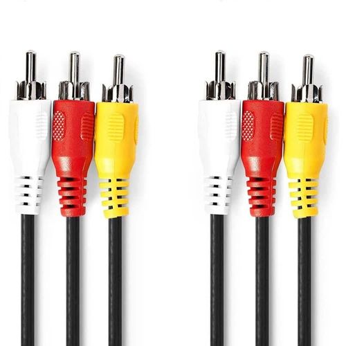 Câble 3 Rca Mâle, 1 Connecteur Rca Vidéo Composite Et 2 Rca Audio Stéréo, 10 Mètres[YIN4180496]