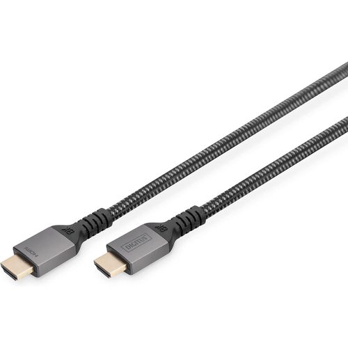 Câble De Connexion Hdmi 2.1 Ultra High Speed - Uhd-Ii - 8k/60hz - 4k/120hz - Câble Tressé - 3.0m - Compatible Avec Ps5, Xbox Series, Tv/Beamer - Contacts Dorés - Noir/Argenté[Yin4180509]