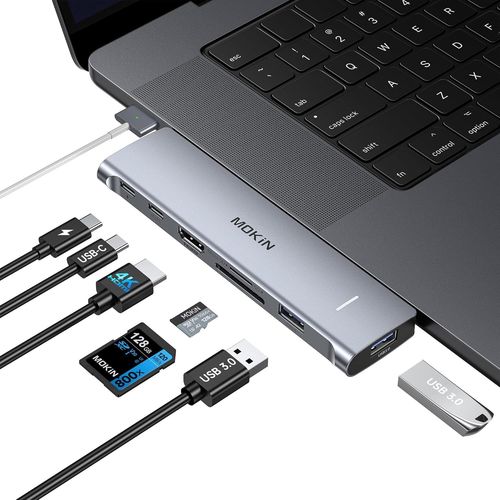 Adaptateur Macbook Usb C, Adaptateur Usb C Pour Macbook Pro/Air, 7 En 2 Thunderbolt 3 Hub Usb C Pour Accessoires Macbook Pro Air M1 M2, Mac Dongle Avec Hdmi 4K, Usb C 100 W, 2 Port[YIN4181911]