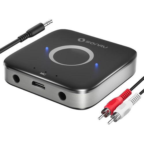 Récepteur Bluetooth 5.3, Adaptateur Bluetooth Récepteur Audio Sans Fil De Voiture Avec Câble Rca Aux 3,5 Mm, Doubles Sorties Aux Pour Système Audio De Diffusion Musique Stéréo À Do[YIN4180743]