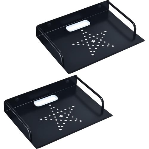 Étagère Murale En Métal Pour Routeur, Projecteur, Noir Étagère Flottante, Support Mural Pour Boîtes De Câble, Decodeur, Consoles De Jeux, Lecteurs Dvd (2pcs, Petite)[Yin4180937]