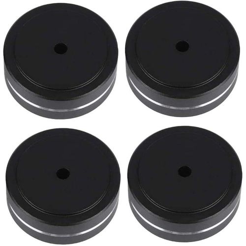 Lot De 4 Pieds D'Isolation Pour Enceintes - 40 X 15 Mm - Cônes En Alliage D'Aluminium - Absorbe Les Chocs - Pour Amplificateur De Haut-Parleur Audio (Noir)[YIN4181359]