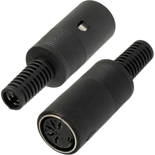 Lot De 2 Fiches Connecteurs Din Femelle 5 Voies 180° - À Souder - Pour Enceintes Haut-Parleurs - Couleur Noir[YIN4184393]