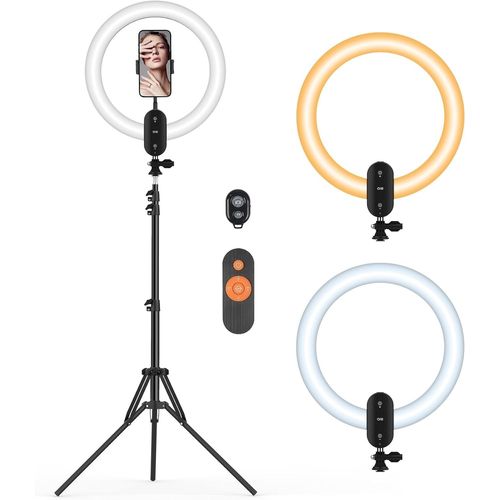 12"" Ring Light Professionnel Avec Trépied 160Cm, Lumière Anneau Batterie Rechargeable De 2800Mah, Selfie Led Anneau Lumineux Lampe Photo Pour Maquillage/Téléphone/Vidéo Vlog/Tikto[YIN4186779]