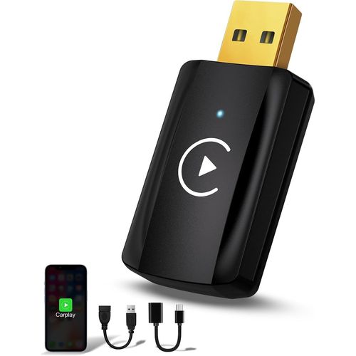 Clé Carplay Sans Fil U2C-Air 3.0, Mini Adaptateur Carplay Sans Fil Pour Voitures Avec Carplay Convertir Carplay Filaire En Sans Fil, 5Ghz Wifi Usb C/A, Noir[YIN4184275]