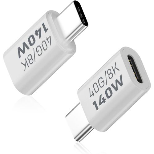 Adaptateur Usb C Mâle Vers Femelle 40Gbps, Usb Type C Extender Adapter 140W, 8K@60Hz Pour Thunderbolt 4/3, Macbook, Iphone 15, Tablette, Téléphones Et Autres Appareils Type C (Lot [YIN4184457]