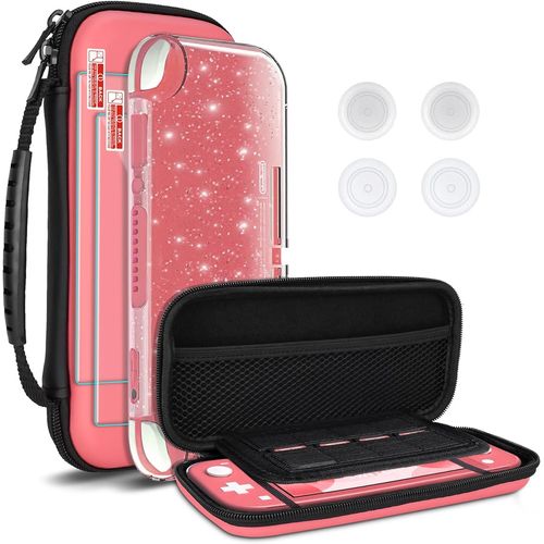 Coque De Transport Pour Nintendo Switch Lite, Étui De Transport Portable 4 En 1, Kit D'accessoires Avec 1 Coque À Paillettes, 2 Protecteurs D'écran Et 4 Capuchons Pour Les Joysti[Yin4186809]