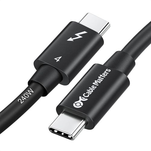 [Certifié Intel] 0,3 M Cable Thunderbolt 4-40 Gbps Avec Vidéo 8K Et Charge 240 W - Rétrocompatible Avec Câble Usb4 Thunderbolt 3 Et Usb-C[YIN4184666]