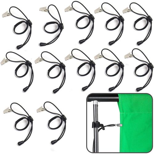 12 Pièces Pinces À Toile De Fond, Pince De Serrage Backdrop Clamp Clip, Pinces À Ressort Avec Cordon Élastique, Pour Studio Photo Vidéo Toiles De Fond Écran Vert Support De Fond[YIN4183935]