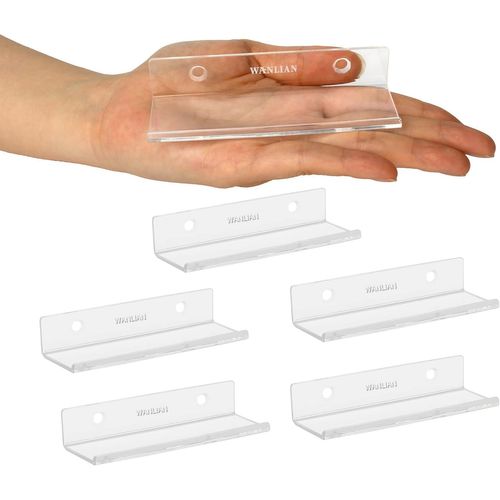 Lot De 6 Supports Muraux En Vinyle Pour Panneaux Et Photos De 10 X 3,5 X 2 Cm Avec 12 Vis Murales (Transparent)[YIN4183592]