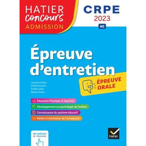 Epreuve D'entretien - Crpe 2023- Epreuve Orale D'admission