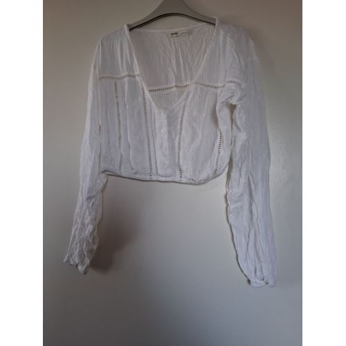 Chemisier Courte Dentelle Blanc &#34t-S&#34 Pull&ampbear Femme