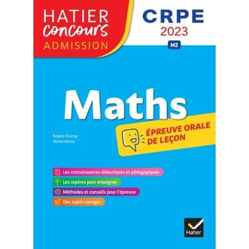 Mathématiques - Crpe 2023 - Epreuve Orale D'admission