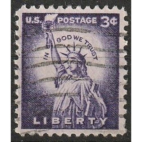 Timbre Oblitéré États Unis, Statue De La Liberté, "In God We Trust" 1954 N° 581