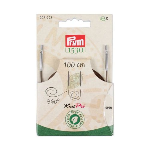 Câble Rotatif 360° Natural Prym De 40 À 150cm ¿ Cordon En Acier Avec Revêtement Nylon Pour Aiguilles Interchangeables