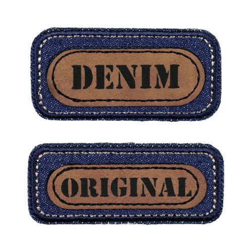 Lot De 2 Motifs Décoratifs Denim Thermocollants Prym ¿ Créativité & Réparation Textile Avec Style ! Taille : 30 Mm X 61 Mm. Color : Bleu