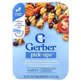 Gerber, Pick-Ups¿, Pâtes Douces De Style Mexicain Avec Haricots Noirs Et Carottes Assaisonnées, 8 Mois Et Plus, 164 G