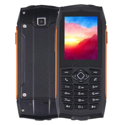 Téléphone Incassable Étanche Antichoc Écran 2.4 Pouces Batterie Longue Durée Orange YONIS