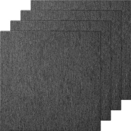 Dalles De Moquette Réutilisables-Vevor-50x50 Cm-Tapis De Sol Carrés Avec Rembourrage-20pcs-Gris Foncé