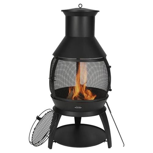 Cheminée Extérieur-VEVOR-Brasero de Jardin-559 mm-Poêle à Bois Sphérique Fer Robuste-avec Grille