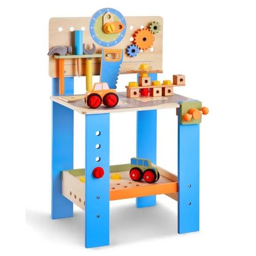 Établi À Outils Enfants En Bois-Vevor-62 Pièces-Jouet Enfant De Bricolage Réaliste-3 Ans Et Plus