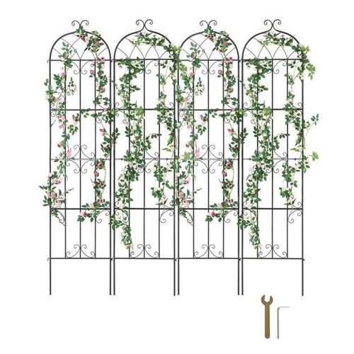 Treillis Jardin Pour Plantes Grimpantes-Vevor-51 X 220 Cm-Treillis Fleurs De Jardin En Métal Antirouille-Extérieur-4 Pcs
