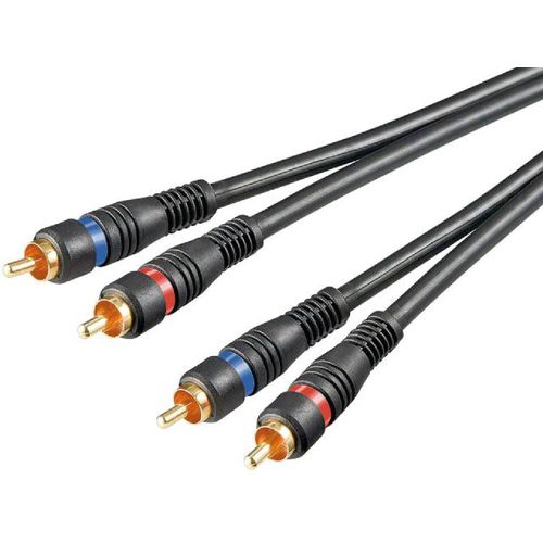 Cable noir RCAx2 dore 5m