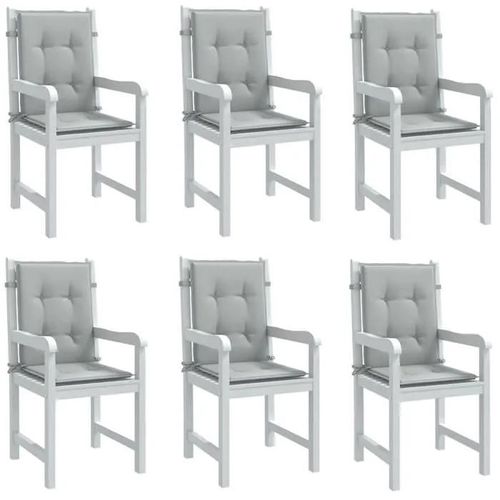 Vidaxl Lot De 6 Coussins De Chaise À Dossier Bas, Oreillers De Balcon, Coussins De Sièges Patio Jardin Terrasse Extérieur, 4002447