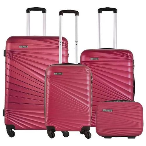 Ensemble de Valises Rigides - WELLHOME - ABS Recyclé - 4 Pièces - Corail