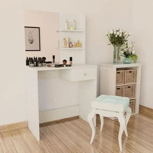 Vidaxl Coiffeuse Bois D¿Ingénierie 75x40x141 Cm Blanc 244861