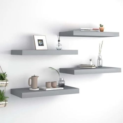Vidaxl Étagères Murales Flottantes 4 Pcs Gris 50x23x3,8 Cm Mdf