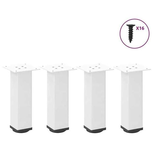 Vidaxl Pieds De Table Basse 4 Pcs Blanc 30-32 Cm Acier