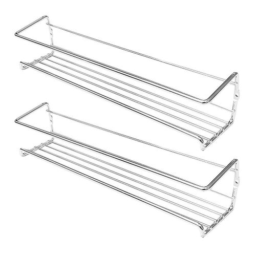 Lot De 2 Étagères Murales Pour Assaisonnements ¿ Étagères De Rangement De Cuisine En Acier Carbone Durable Pour L'organisation Des Épices