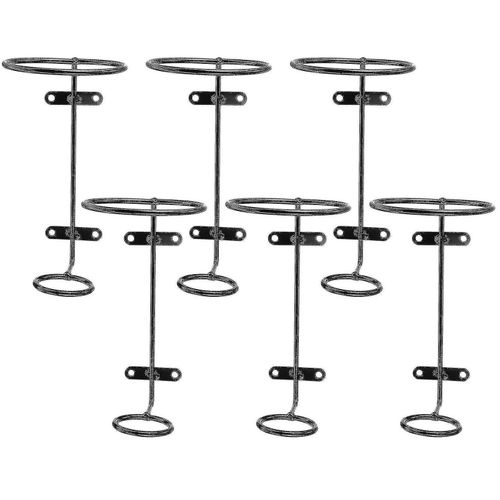 Lot de 6 casiers à vin muraux en fer ¿ Rangement élégant et noir pour la présentation du vin à la maison, design durable et élégant