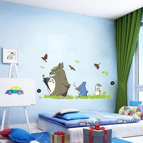 Adorables autocollants muraux en vinyle Totoro pour chambre d'enfant, café et décoration intérieure - Cadeau parfait et projet d'art de bricolage !