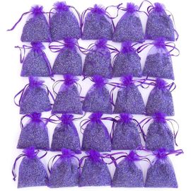 25 sachets de lavande ¿ Sachets de fleurs séchées artisanales pour l'aromathérapie, la relaxation et le parfum d'intérieur