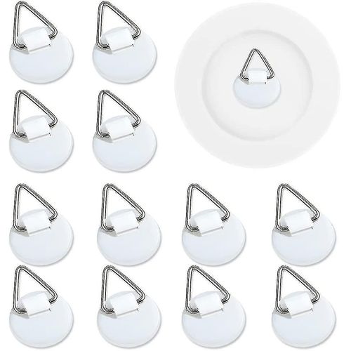 Lot de 50 supports adhésifs invisibles pour assiettes, photos et ?uvres d'art, support mural vertical, capacité de 0,8 kg