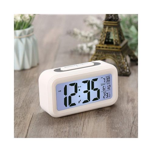 Réveil LED intelligent - Silencieux, grand écran, veilleuse, design compact pour une lecture facile de l'heure et un sommeil paisible